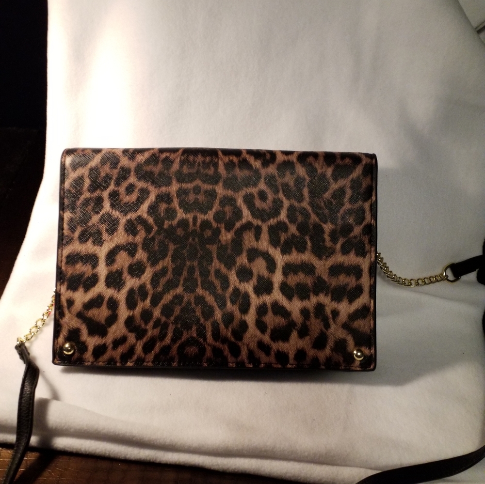 Leopard print clutch / shoulder bag